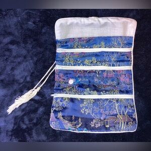 Elegant Blue Embroidered Women Bag